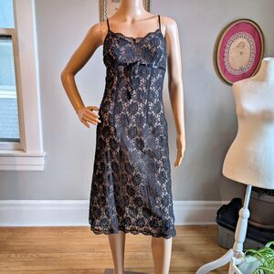 NWT Vintage Express Little Black Dress Lace Beaded Gothic Regency Empire Size 5
